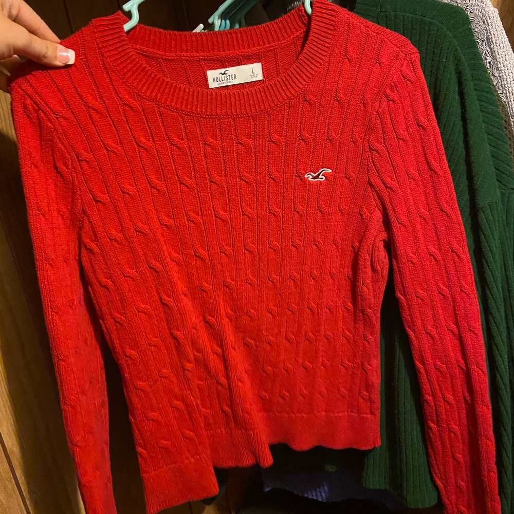 Red Hollister Vintage sweater never worn
